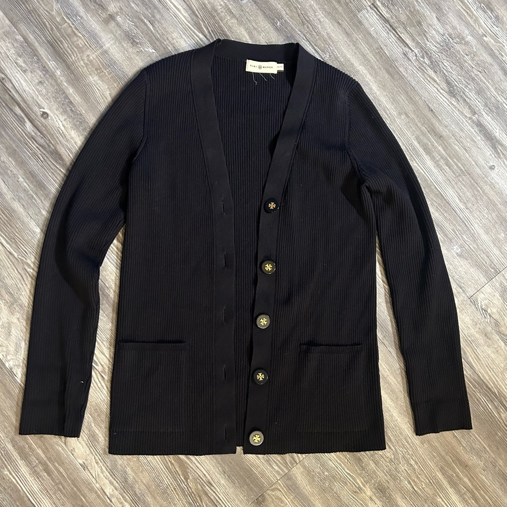 Tory Burch Women's Elegant Black Cardigan